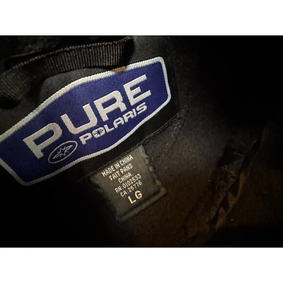 Polaris Mens Black Fleece Jacket L 100% Polyester With Zippered Pockets & Logo E - Picture 2 of 13